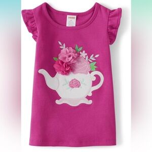 GYMBOREE EMBROIDERED PINK TEACUP TOP SIZE 6